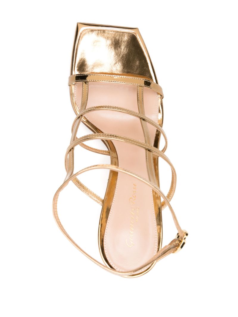 Gold-tone Caged 95mm Patent Leather Sandals