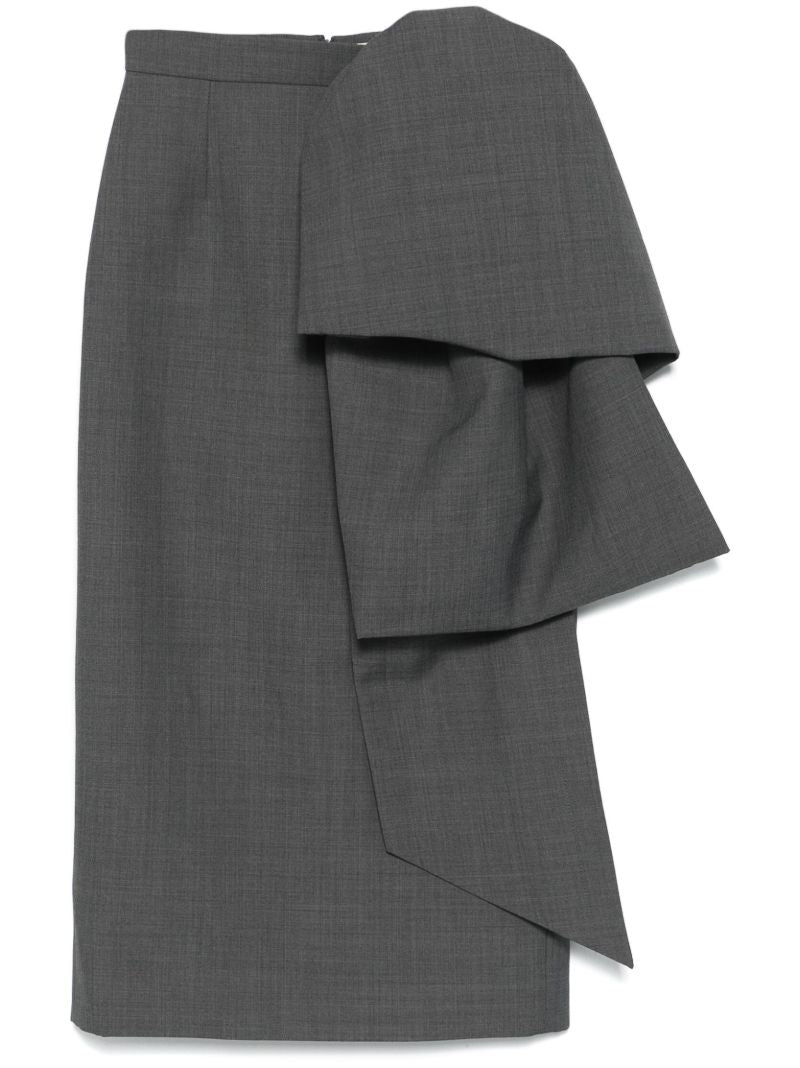 Draped Detail Straight-cut Skirt