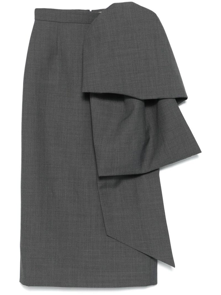 Draped Detail Straight-cut Skirt