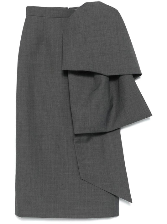 Draped Detail Straight-cut Skirt