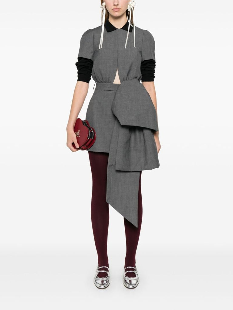 Grey Bow-detail Dress