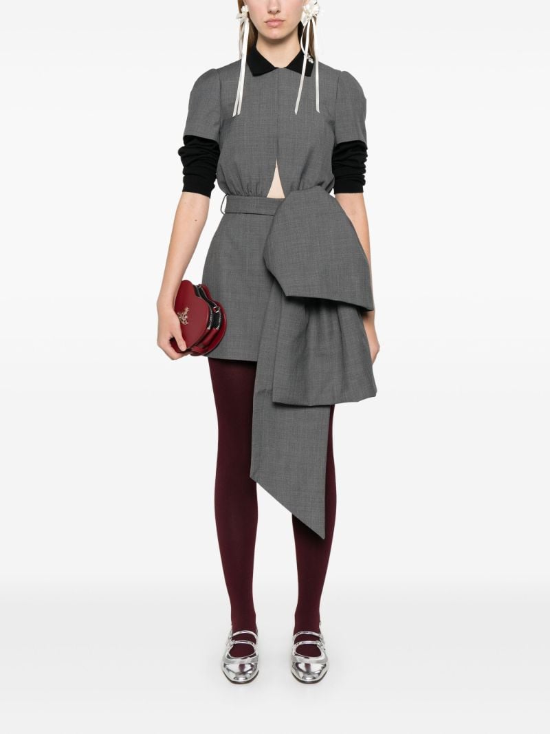 Grey Bow-detail Dress