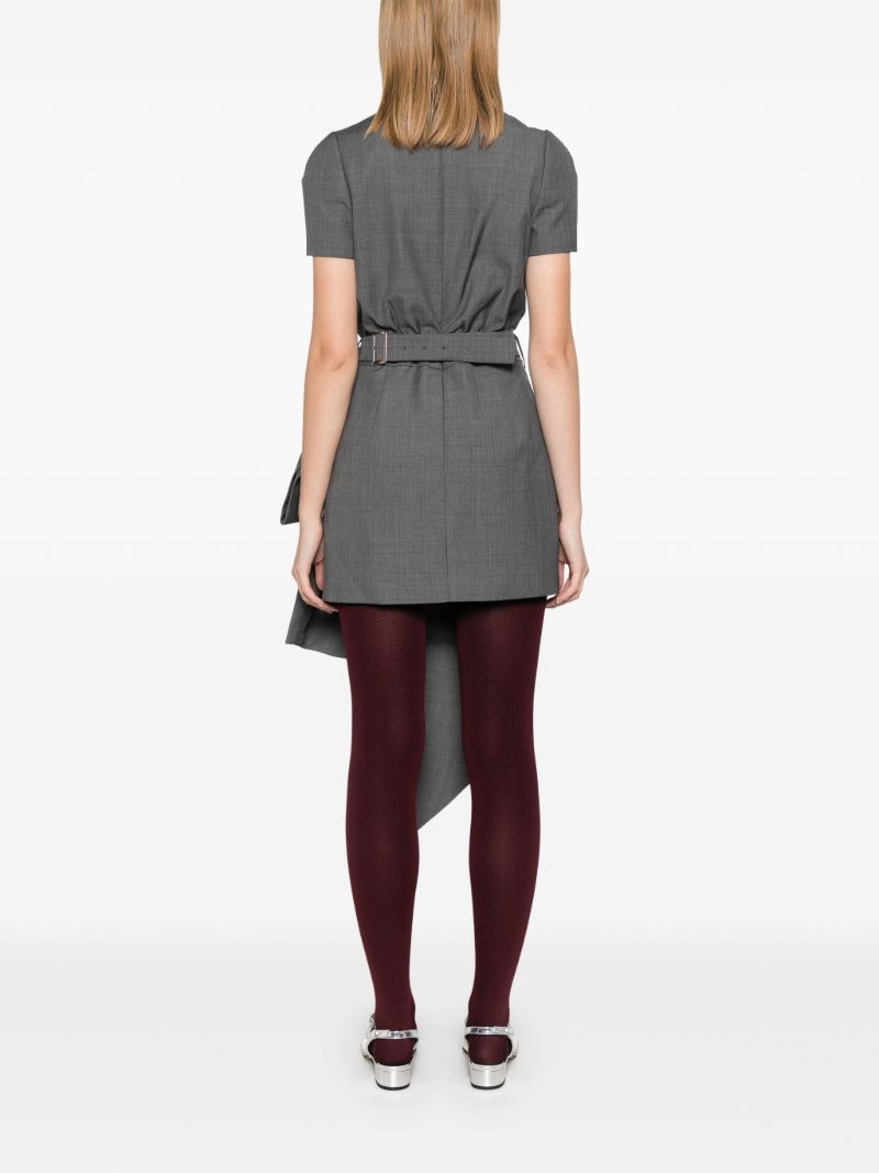 Grey Bow-detail Dress