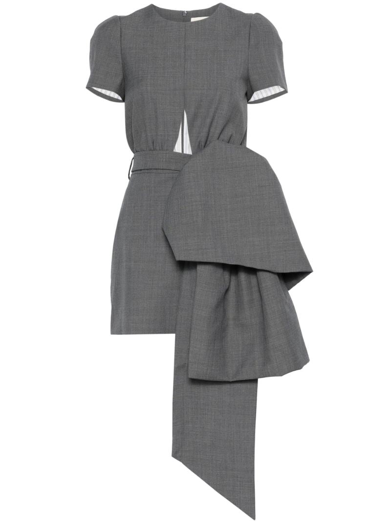 Grey Bow-detail Dress
