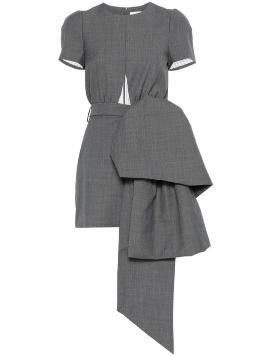 Grey Bow-detail Dress
