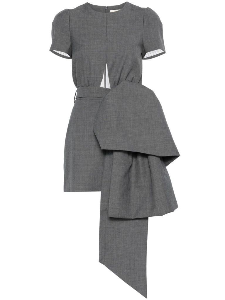 Grey Bow-detail Dress