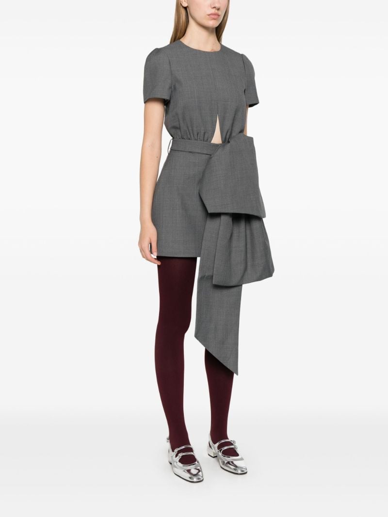 Grey Bow-detail Dress