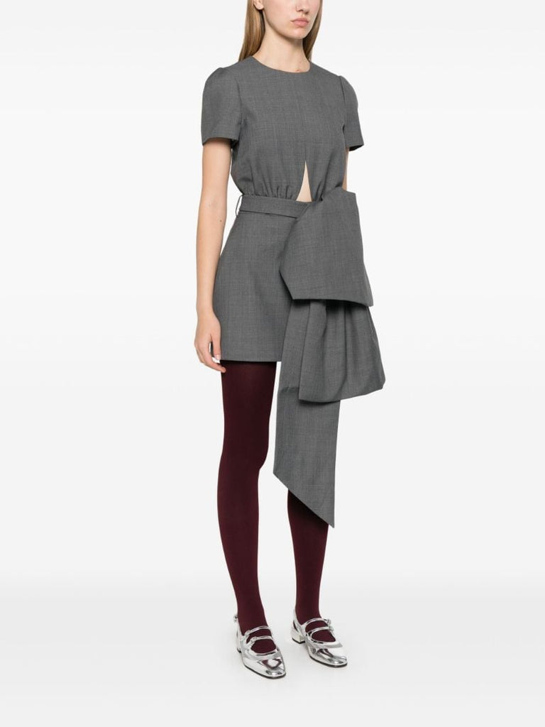 Grey Bow-detail Dress