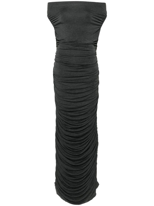 Grey Draped Maxi Dress