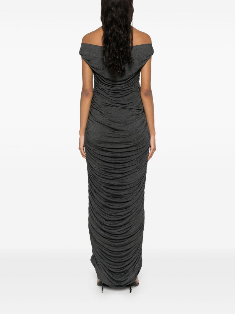 Grey Draped Maxi Dress