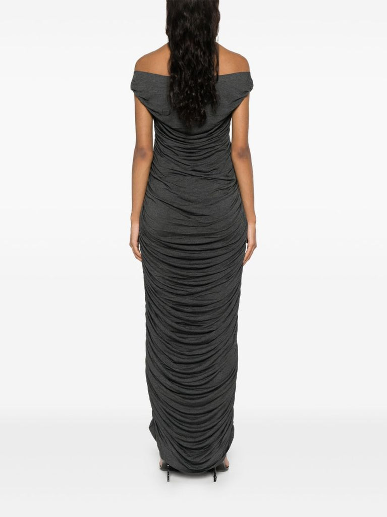 Grey Draped Maxi Dress