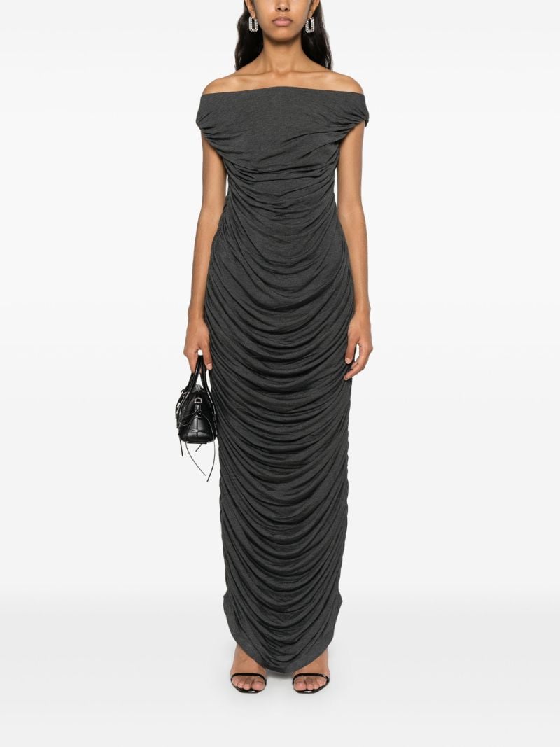 Grey Draped Maxi Dress
