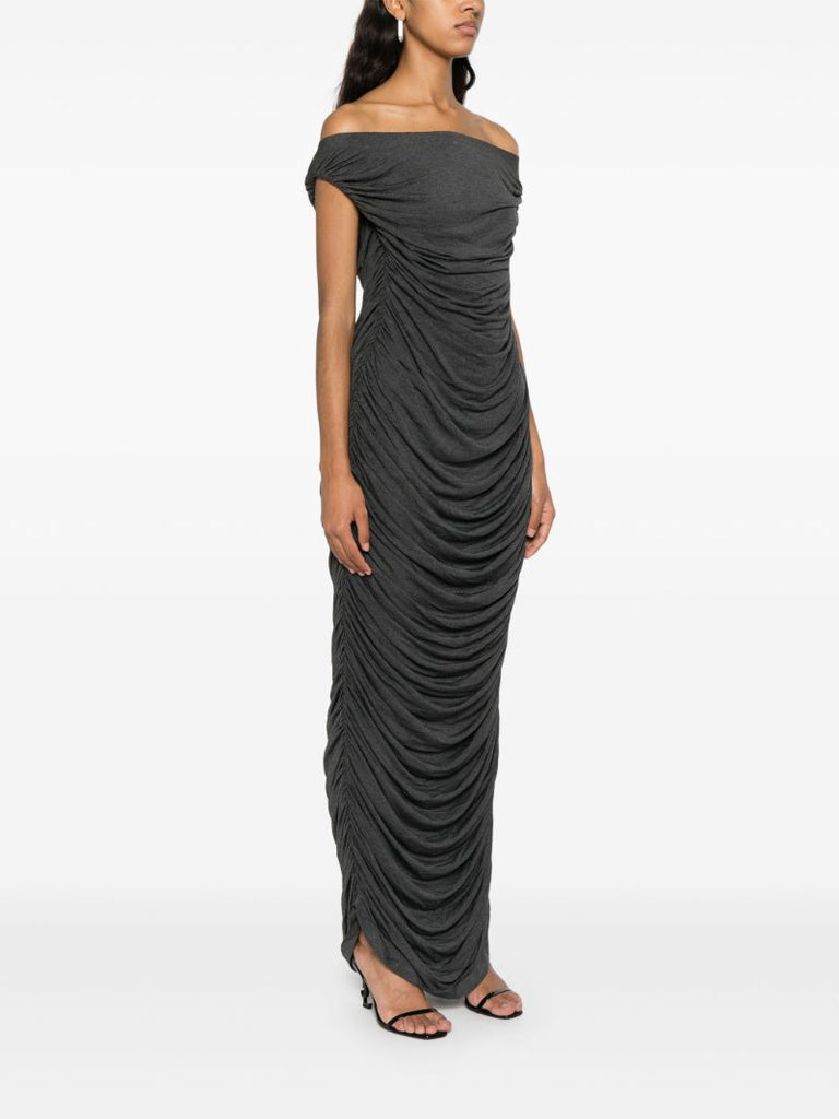 Grey Draped Maxi Dress