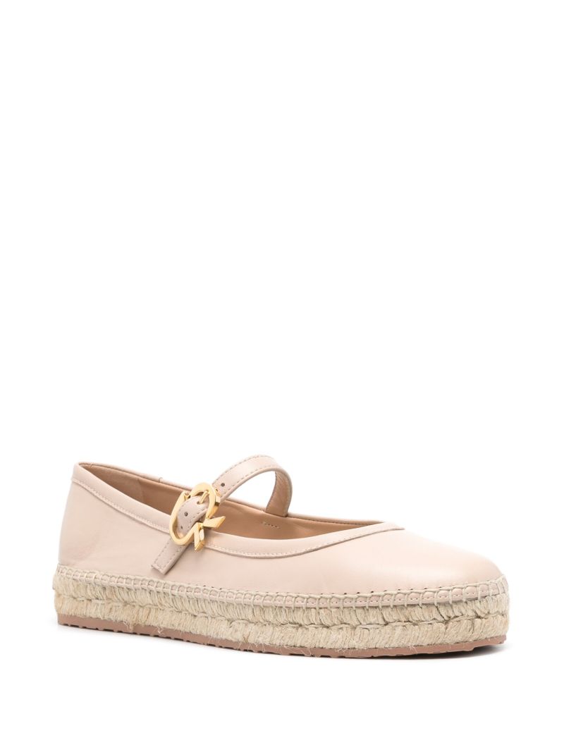 Neutral Elda Suede Ballet Pumps