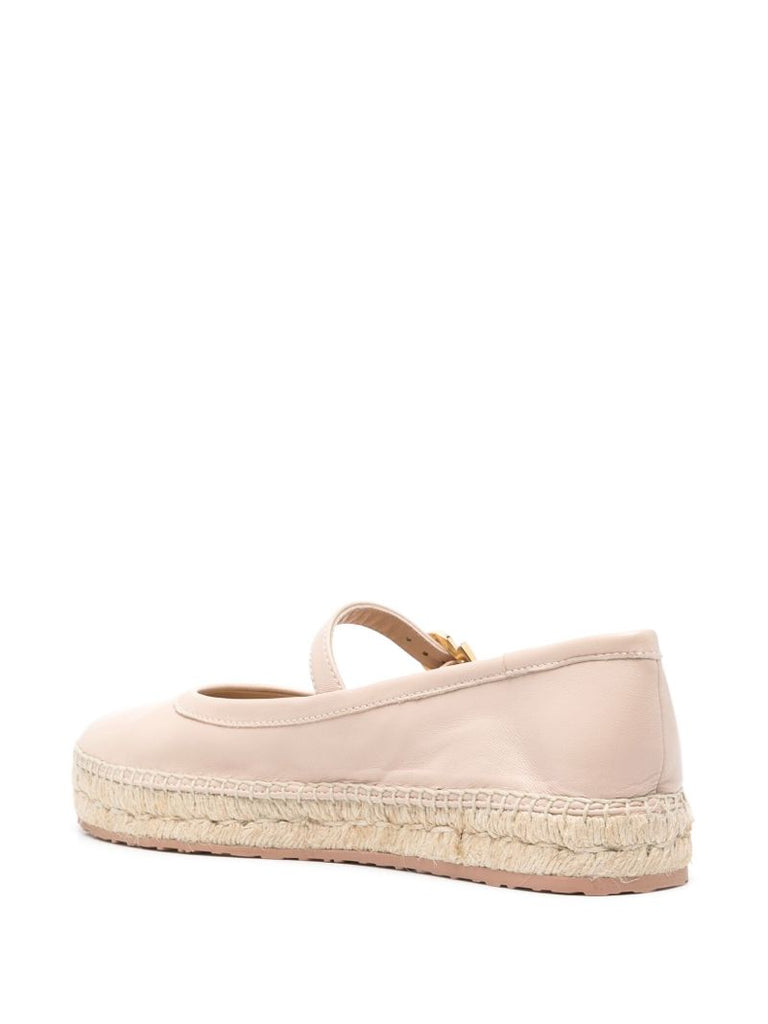 Neutral Elda Suede Ballet Pumps