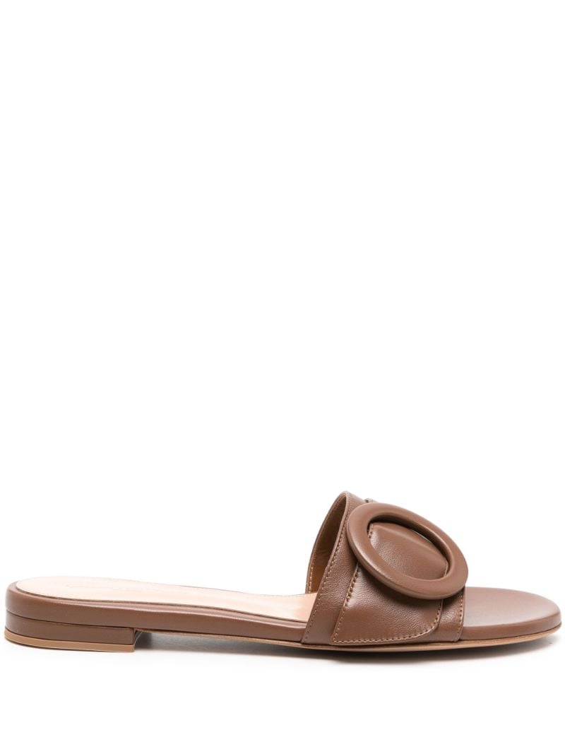 Brown Venezia Flat Leather Sandals