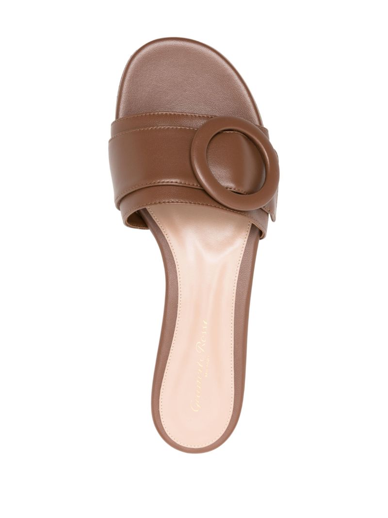 Brown Venezia Flat Leather Sandals