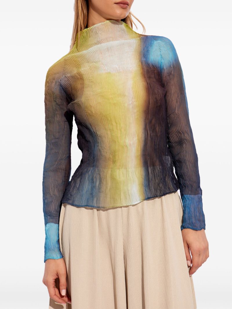 Yellow Light Leak Chiffon Twist Top