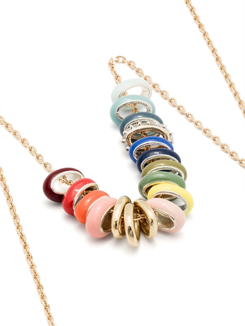 14 Yellow Gold Bead Party Wavy Baby Diamond Necklace