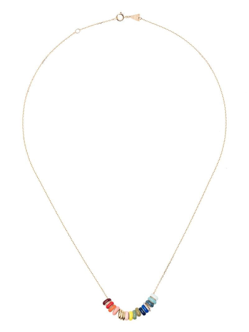14 Yellow Gold Bead Party Wavy Baby Diamond Necklace