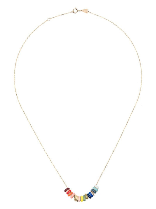 14 Yellow Gold Bead Party Wavy Baby Diamond Necklace