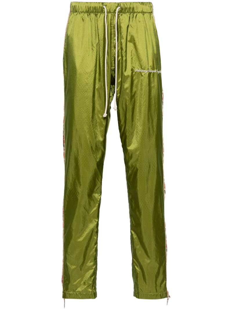 Green Side Stripe Detailing Chiffon Effect Track Pants