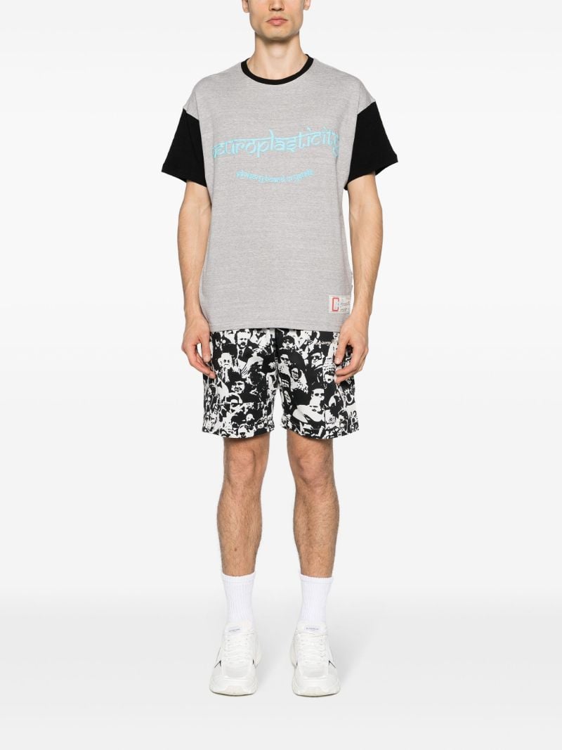 Grey Text Print Cotton T-shirt