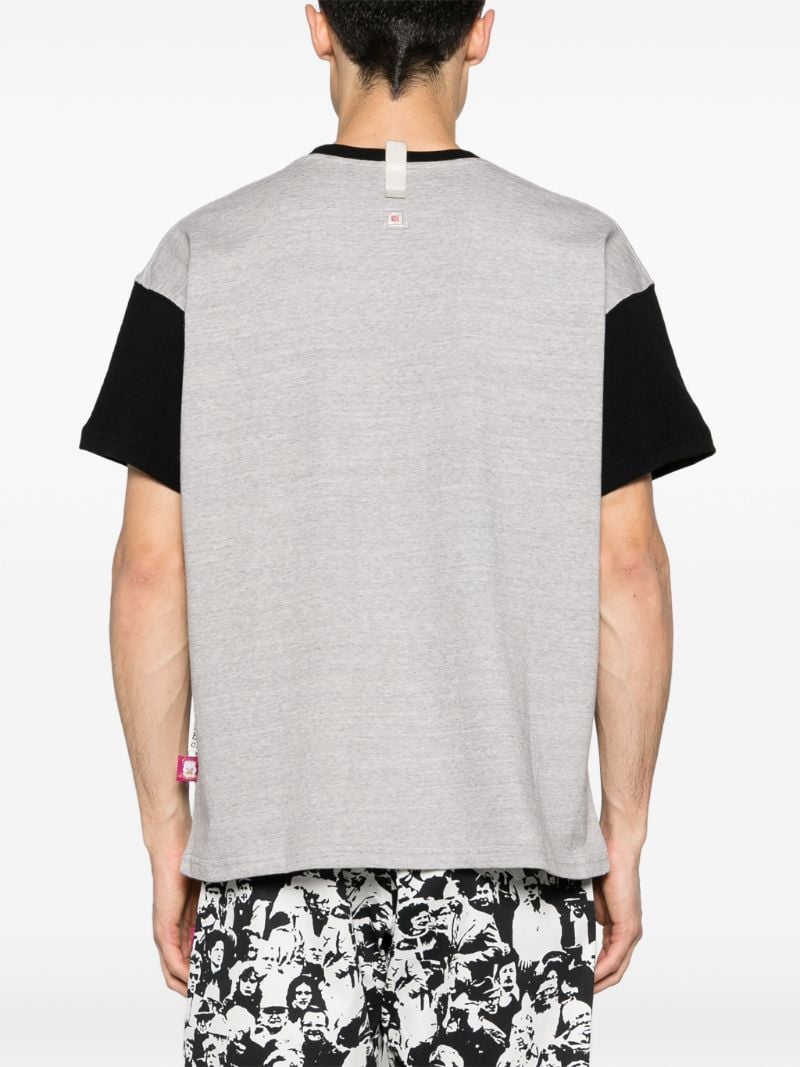Grey Text Print Cotton T-shirt