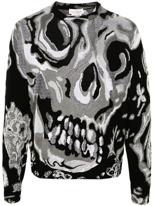 Wax Flower Skull Sweater