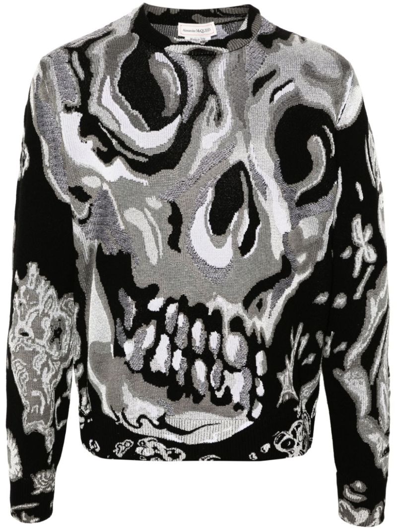 Wax Flower Skull Sweater