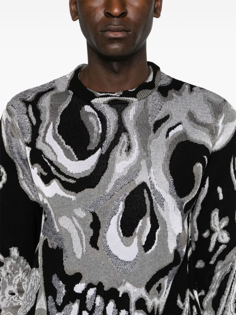 Wax Flower Skull Sweater