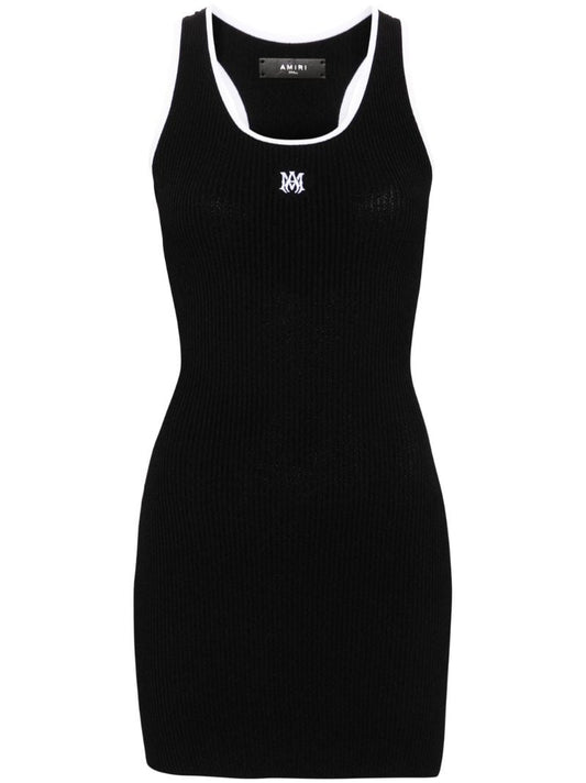 Black Ma Ribbed Minidress