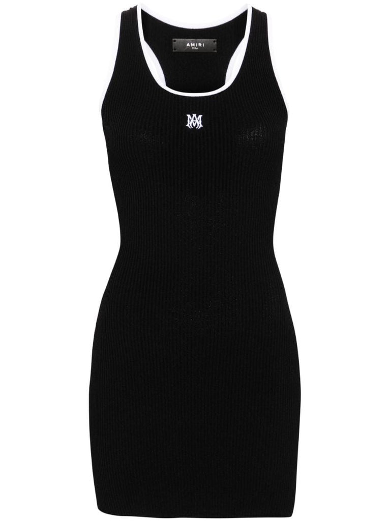 Black Ma Ribbed Minidress