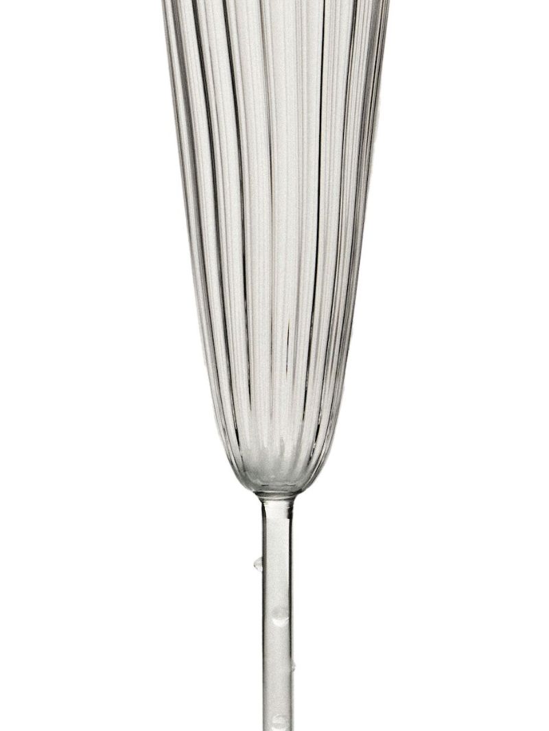 Ribbed Effect Set of Four Champagne Glass