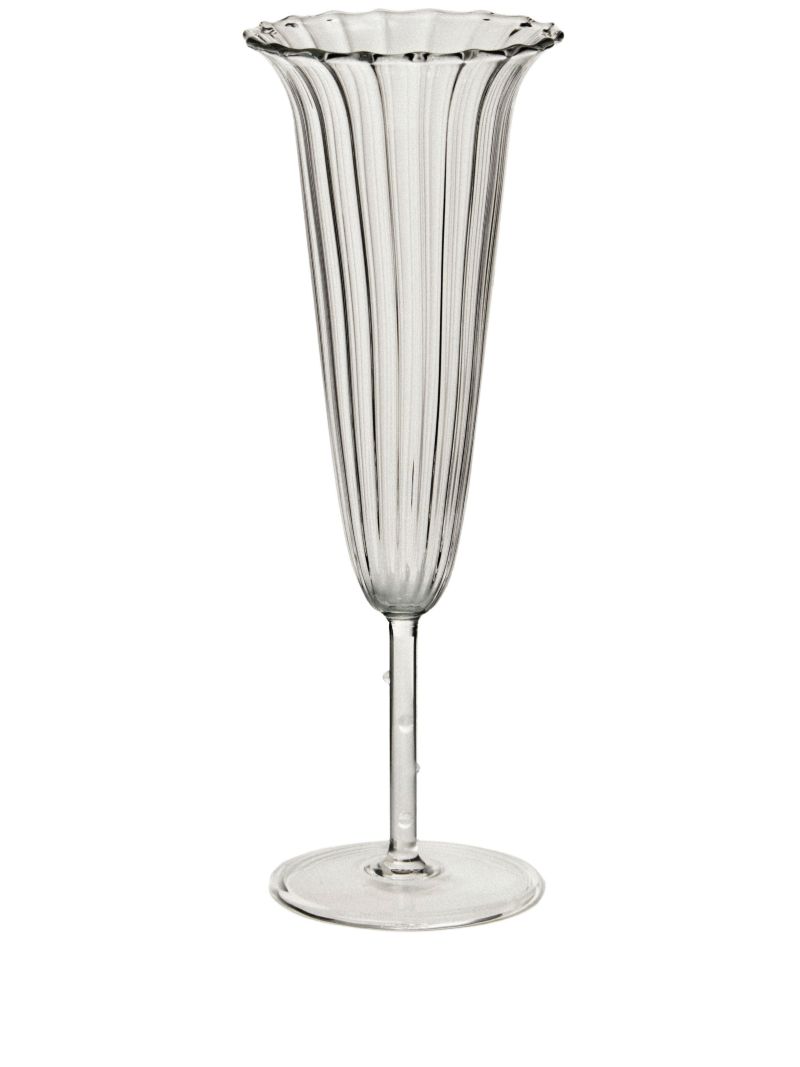 Ribbed Effect Set of Four Champagne Glass