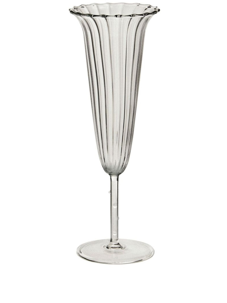 Ribbed Effect Set of Four Champagne Glass
