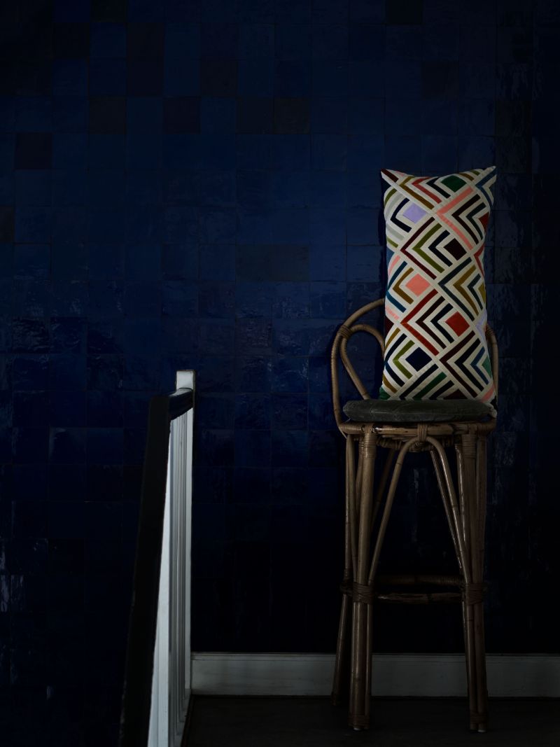 Multicolour Tallulah Geometric Print Velvet Cushion