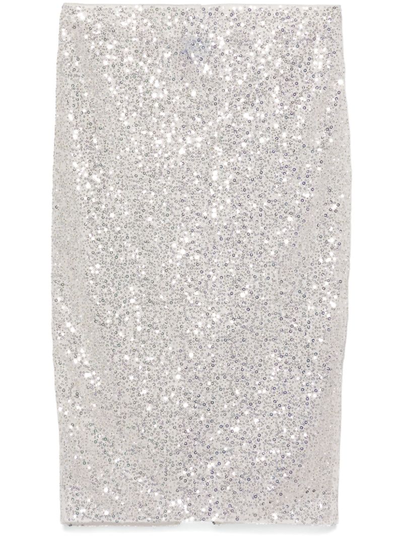 Sequinned Straight-cut Skirt