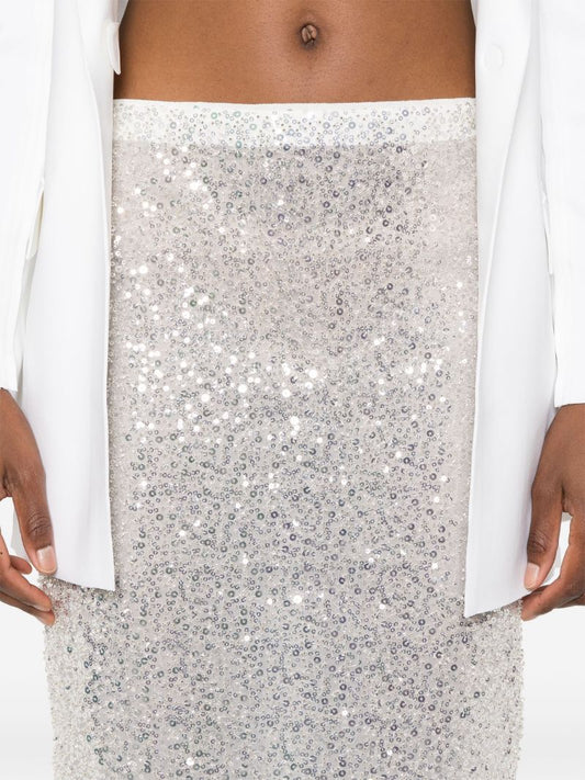 Sequinned Straight-cut Skirt