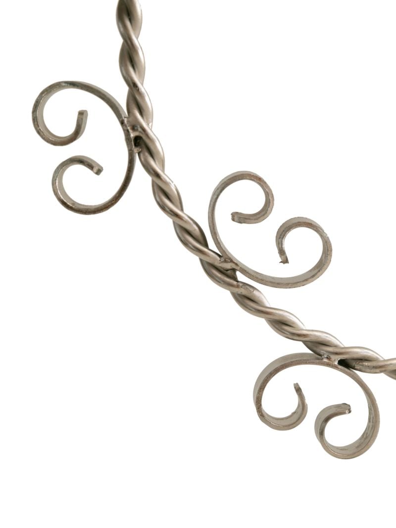 Silver-toned Twisted Two-candle Candle Holder