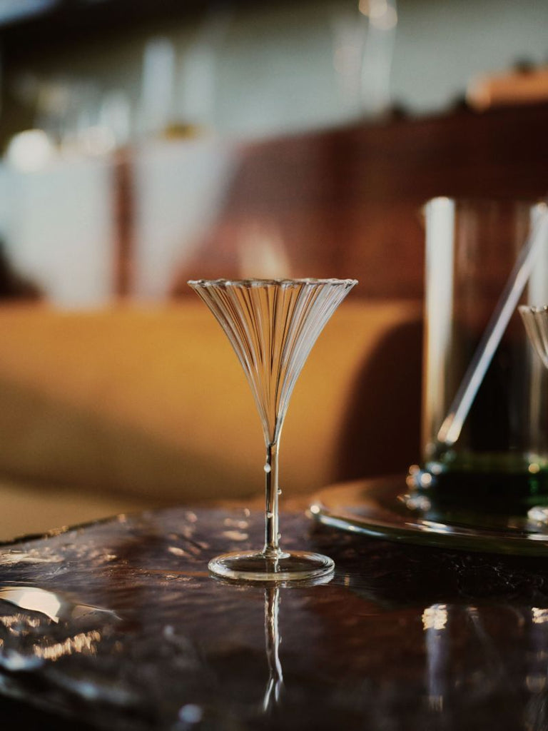 Scalloped Rim Glass Cocktail Glass