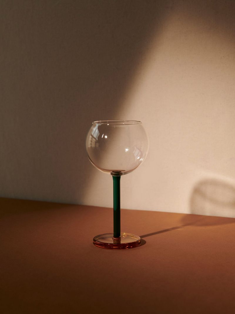 Green, Orange and Pink Two-piece Glass Set