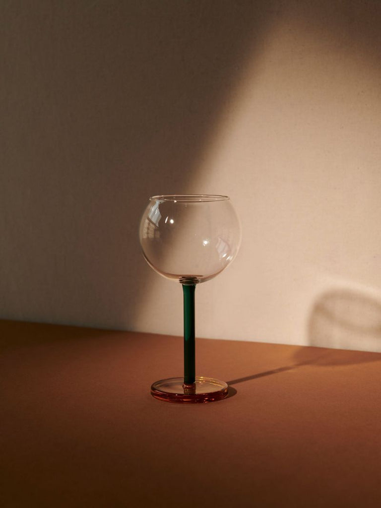 Green, Orange and Pink Two-piece Glass Set