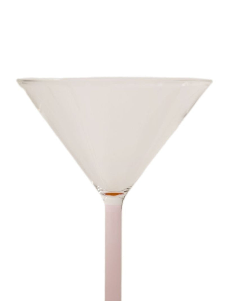 Multicolour Glass and Stainless Steel Two Martini Glasses