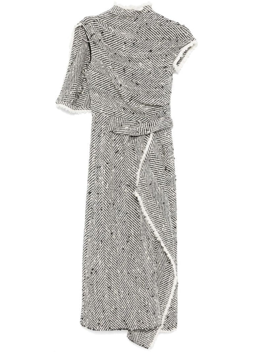 Grey Herringbone Dress