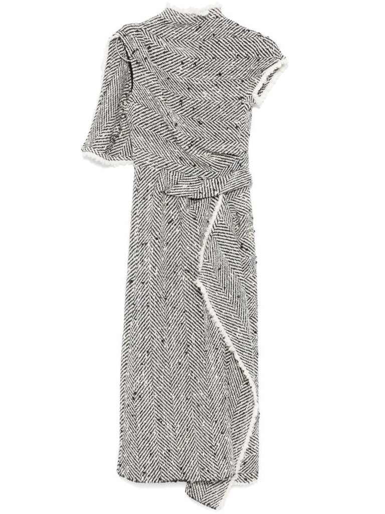 Grey Herringbone Dress