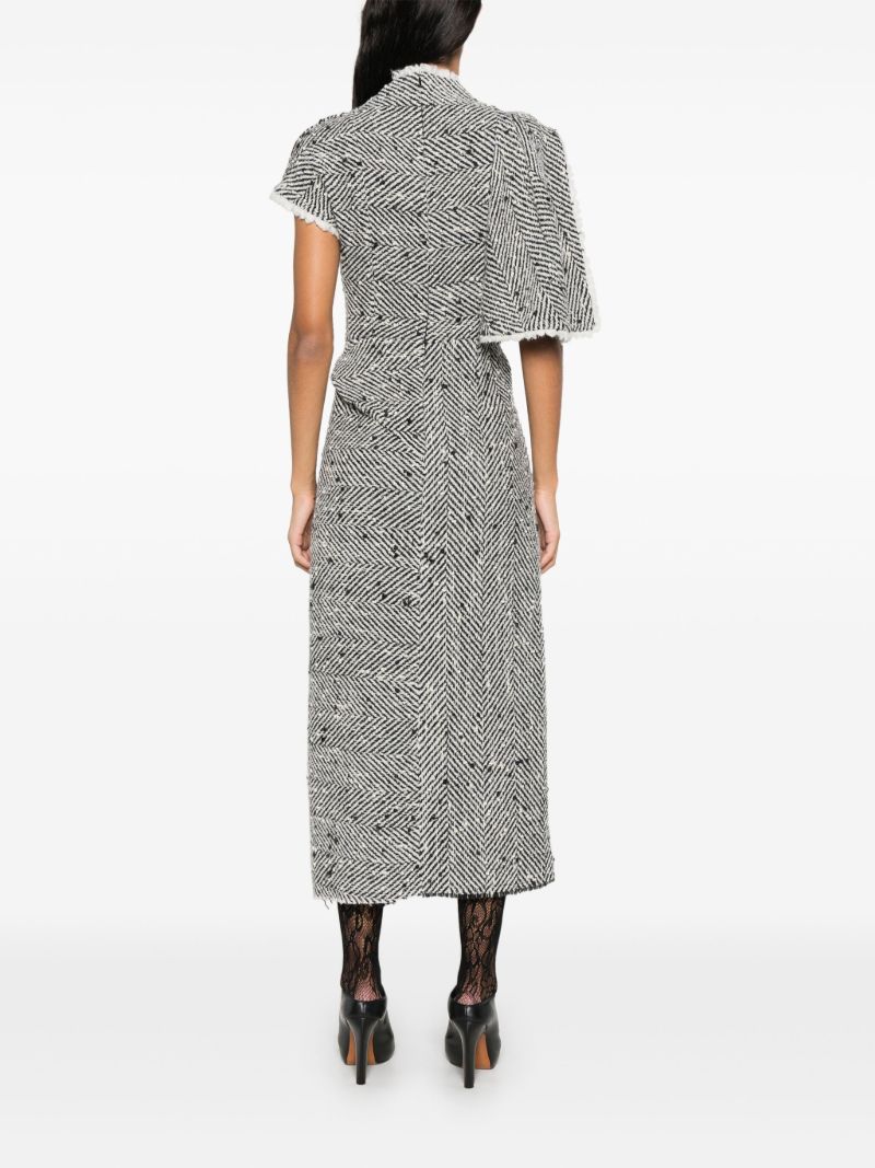 Grey Herringbone Dress