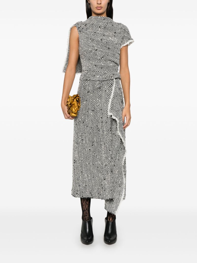 Grey Herringbone Dress