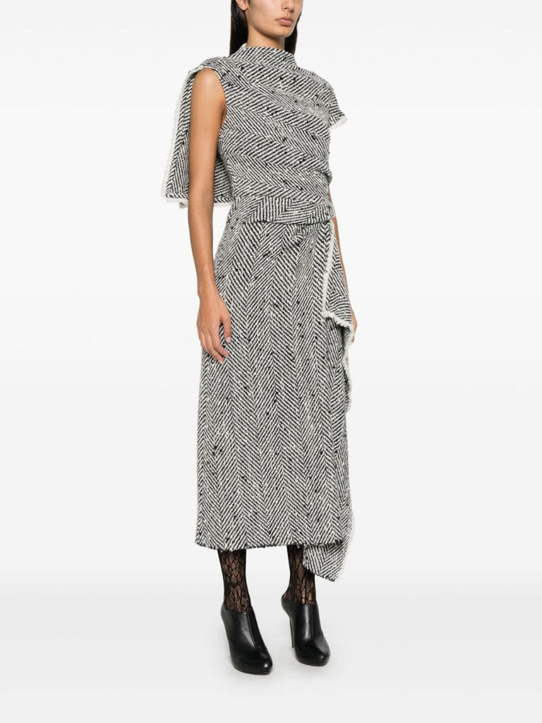 Grey Herringbone Dress