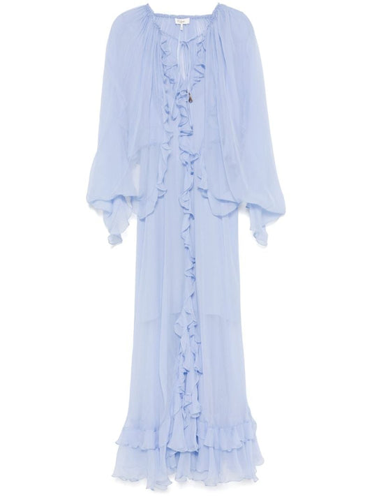 Sheer Ruffled Maxi Dress
